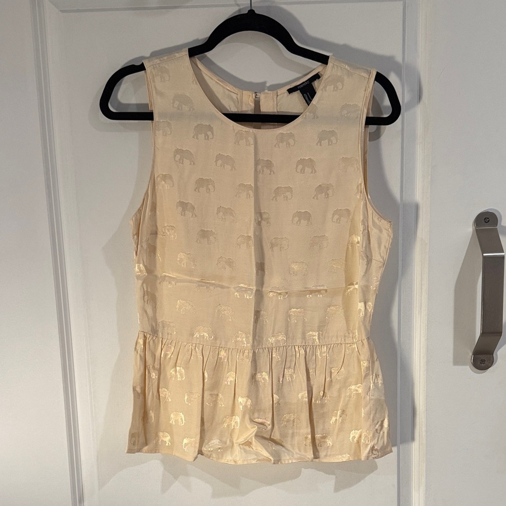 Cream Elephant Pattern Blouse